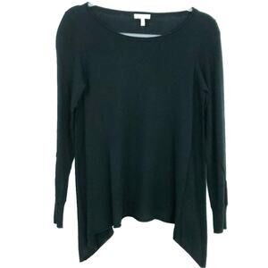 Joie Asymmetrical Black Lightweight Sweater Wool Blen XS Xsmall Asymmetrical Hem